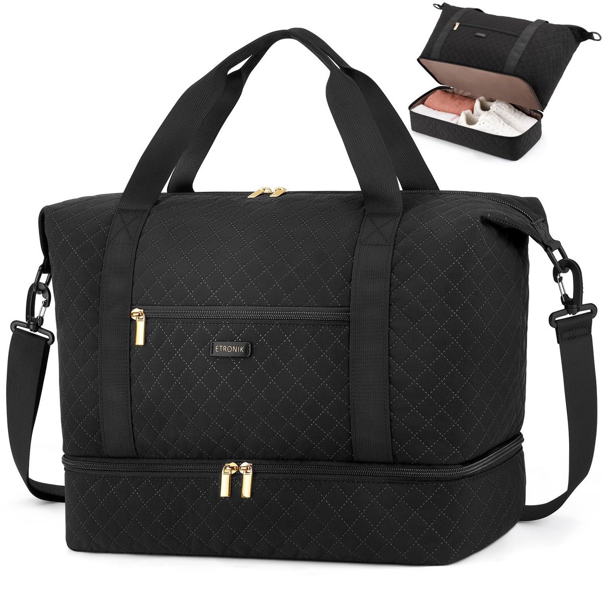 Vrouwelijke Reistas - Handbagage 40x30x20 cm - Zwart