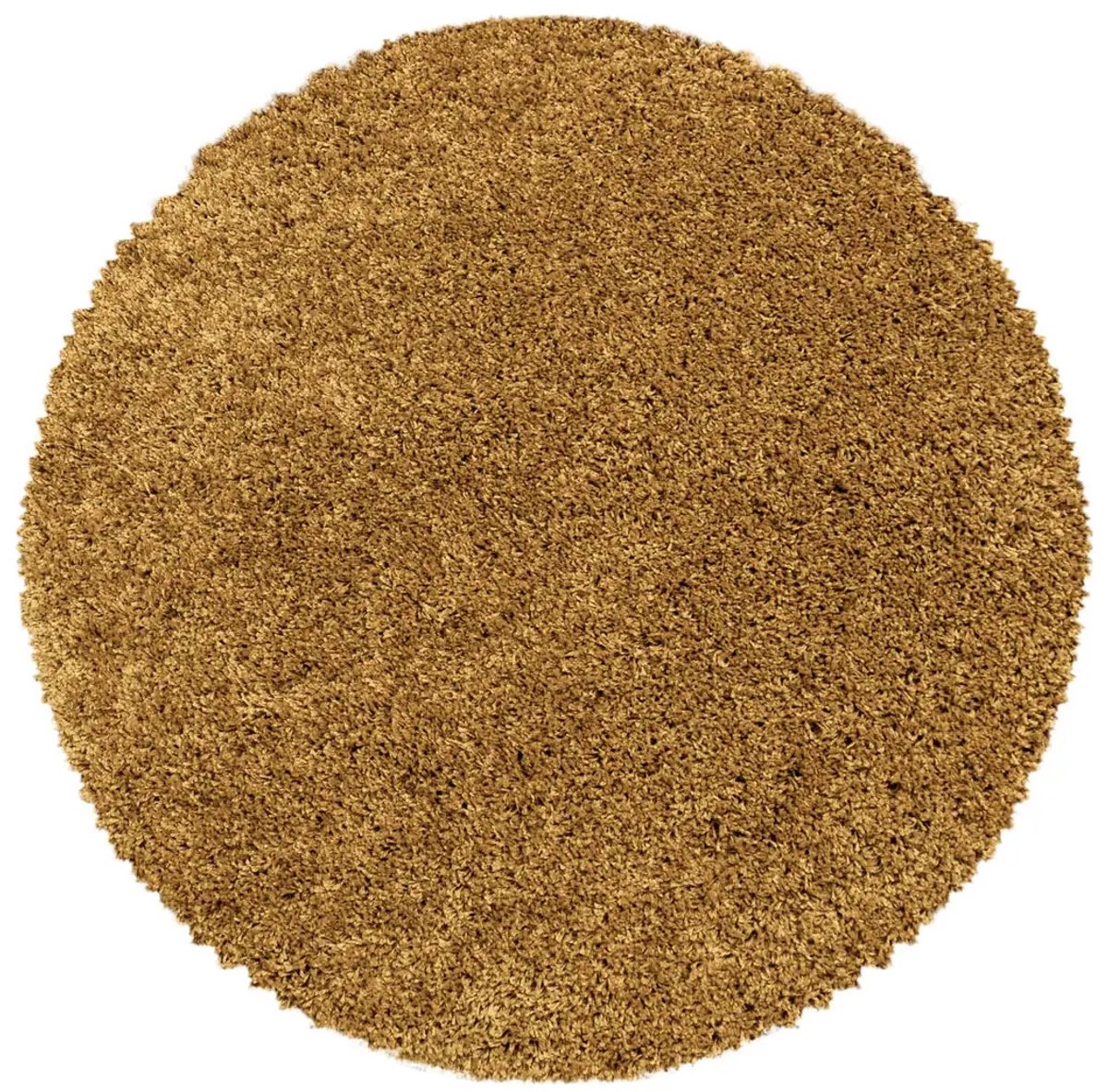 Dutch XXL Rond Hoogpolig Vloerkleed | Tapijt | Shaggy | Sydney | Uni | Goud | 160x160 cm