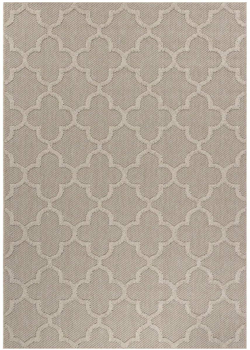 Dutch XXL Buitenkleed | Patara | Vierpassen | Beige | 140x200 cm | Buitentapijt | Tuintapijt