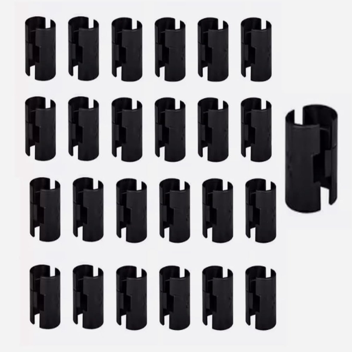 25 Stuks Plankhouders en Klemmen voor Rekken, Zwarte Draadrek Clips voor 2.5 cm Diameter Planken, Ideaal voor Organisatie en Opslag