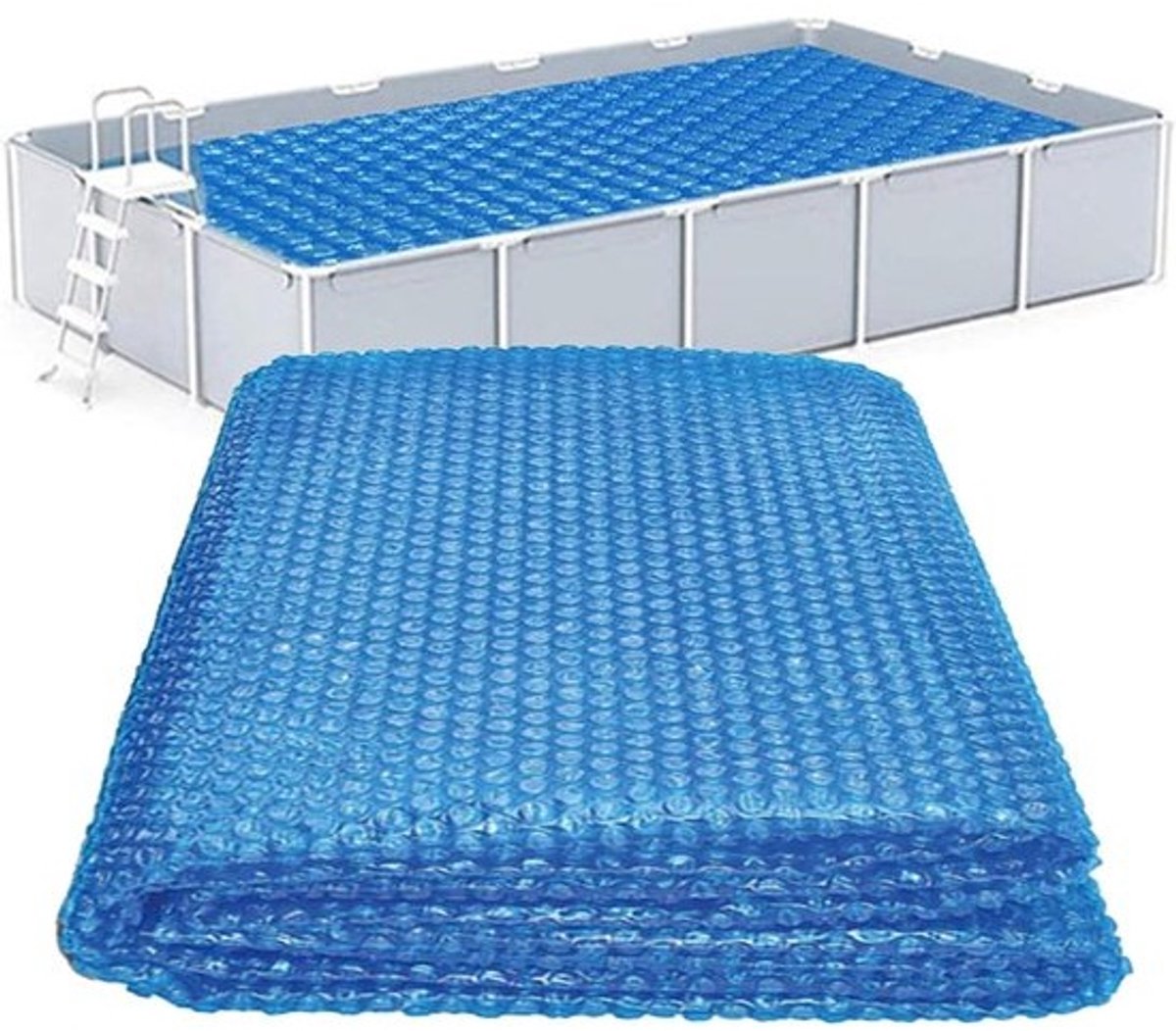 Zwembad Dekzeil - Isolatiefolie Zwembad - Water Warm Houden - UV-Bestendige Laag - 220 x 150 cm - Blauw
