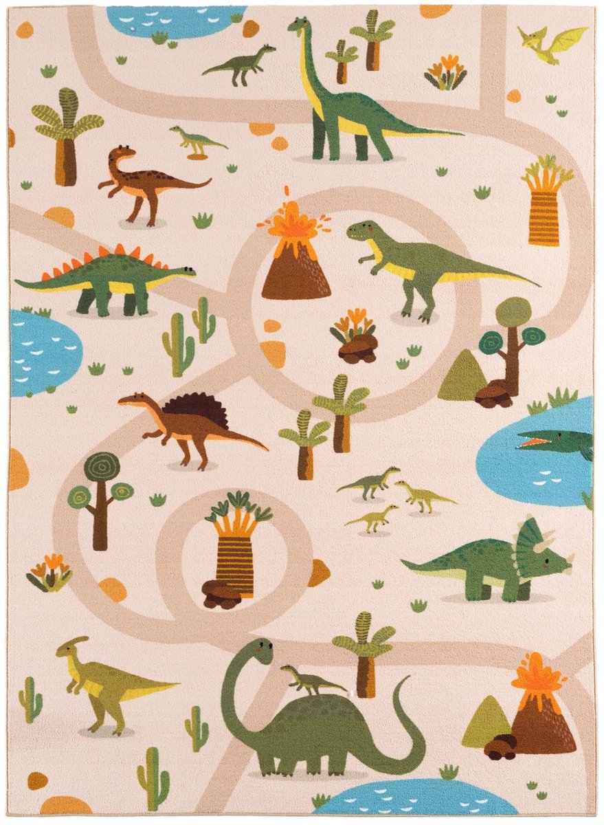 Dutch XXL Speelkleed | Coco | Dinosaurus | Beige | 160x230 cm