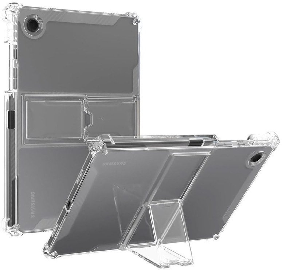 Hoes geschikt voor Samsung Galaxy Tab A11 Plus / A9 Plus 11 Inch – Transparant – Slim & Lichtgewicht – Kickstand – Pencil Houder – Beschermende Back Cover – Ntech