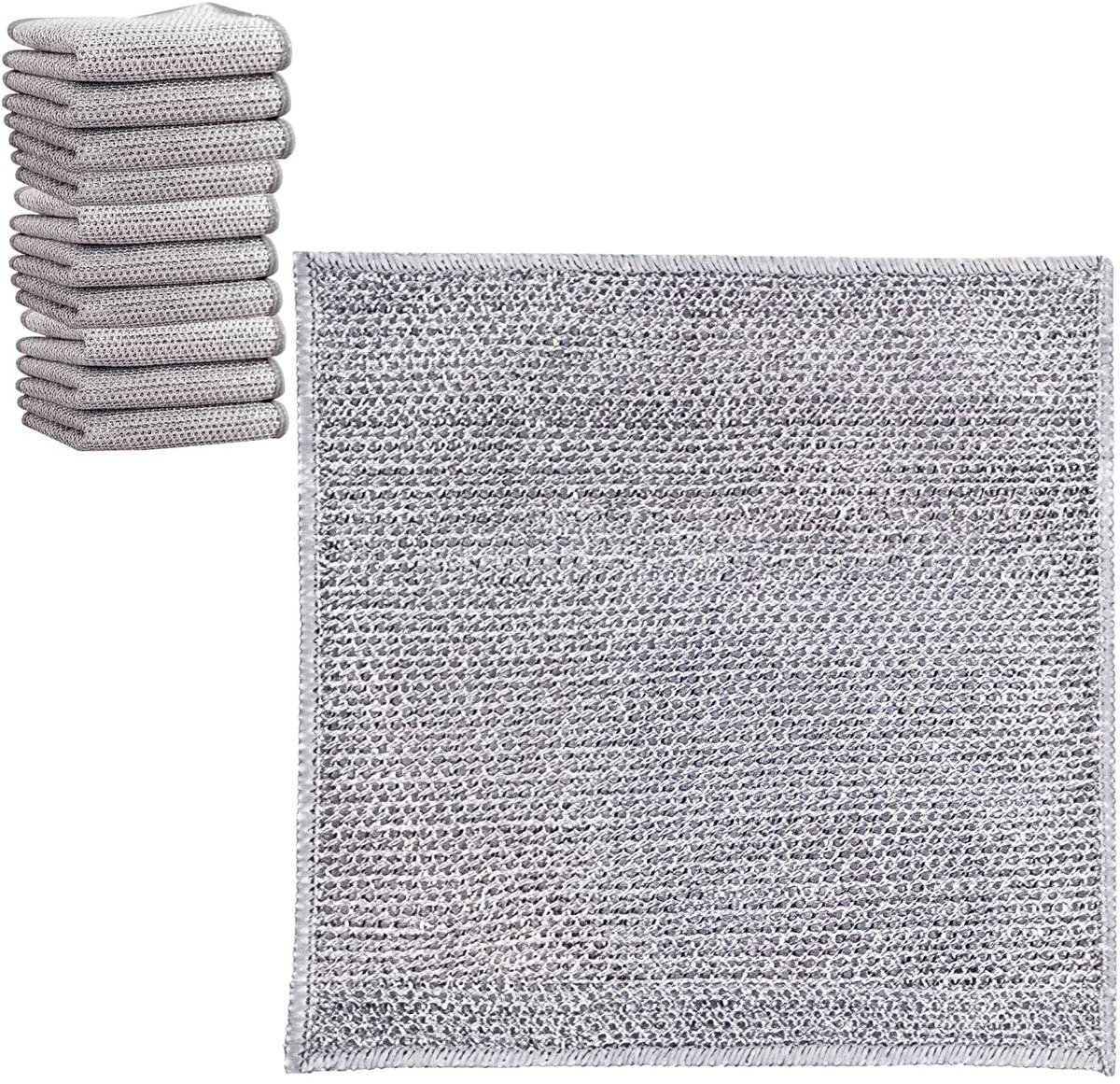 Mesh Reinigingsdoek & Vaatdoek - Herbruikbaar - Voor vaat, aanrecht, RVS & kookplaat - 10 stuks 20x20 cm