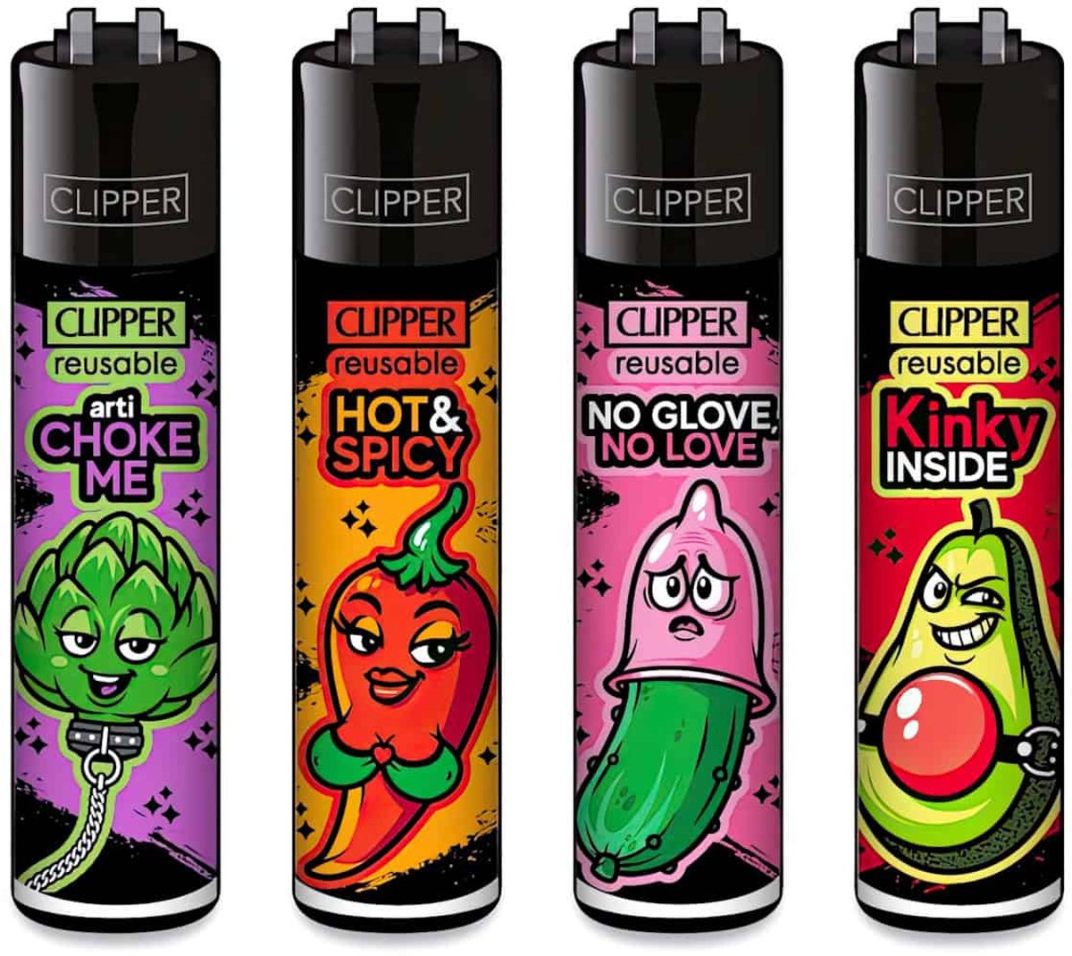 Clipper Classic Large Aanstekers "Porn Slogan #9" (4 Stuks)