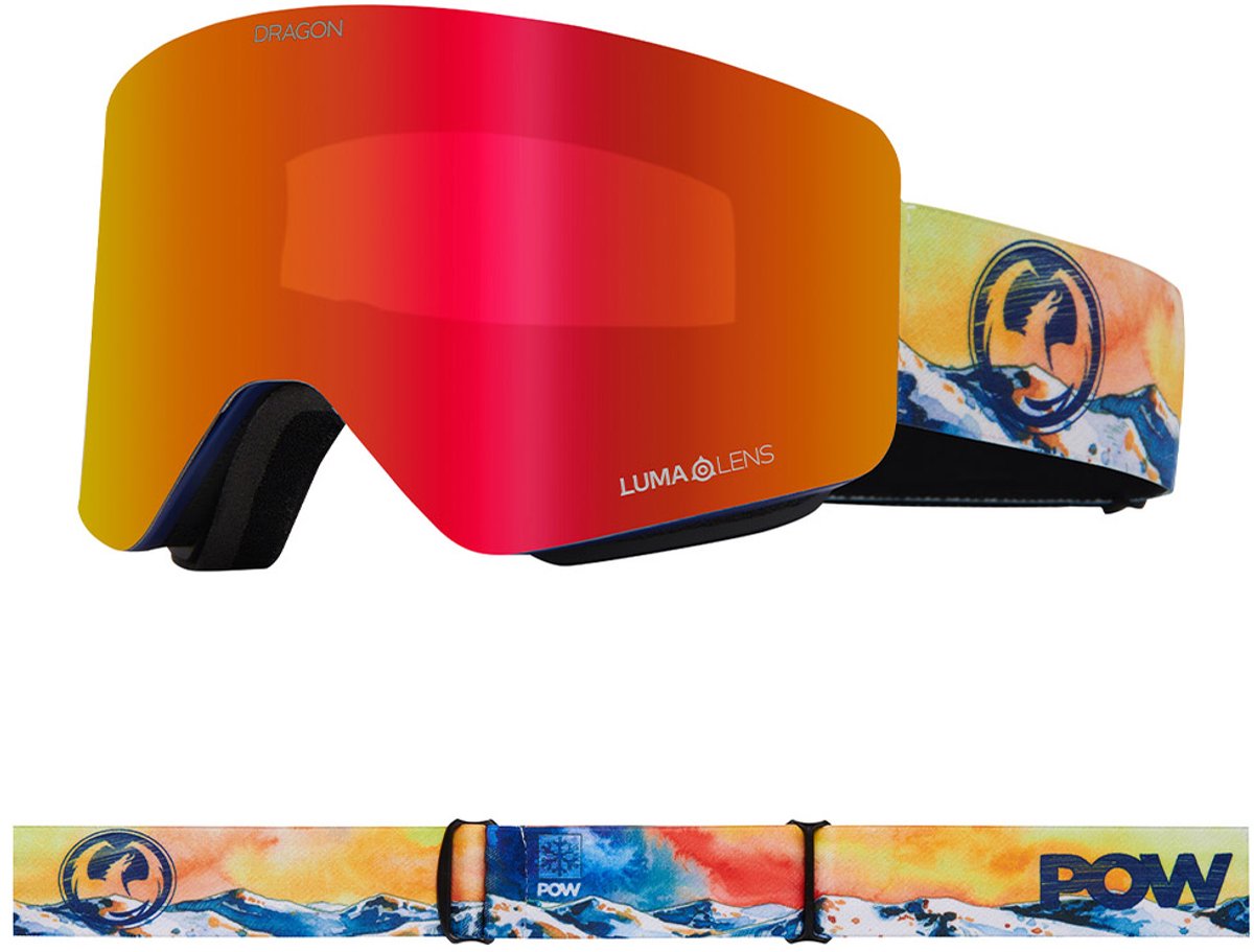 Dragon Alliance R1 OTG Skibril - POW Collab/Red Ionized & Flash Blue