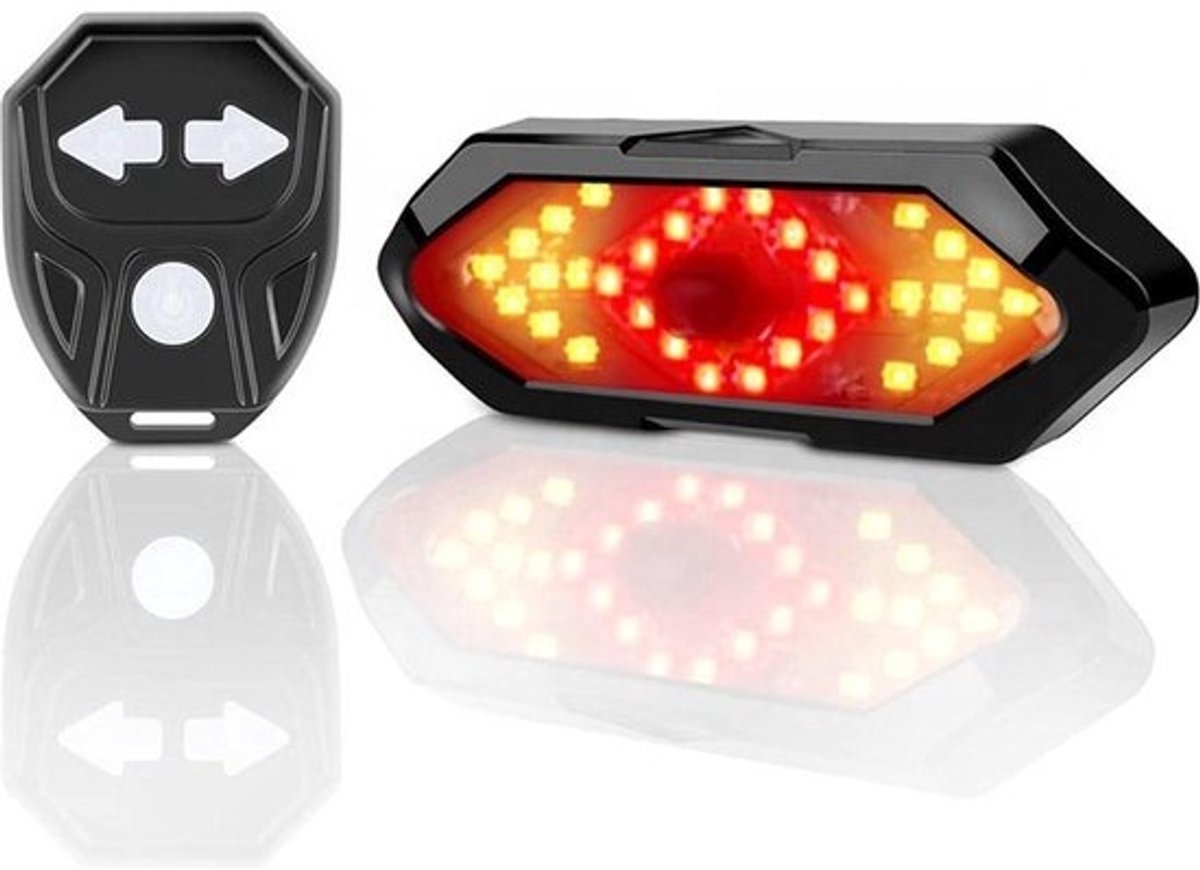 Fiets Knipperlicht - Achterlicht Fiets - Veilig Fietsen - Met Afstandsbediening - USB Oplaadbaar - Zwart