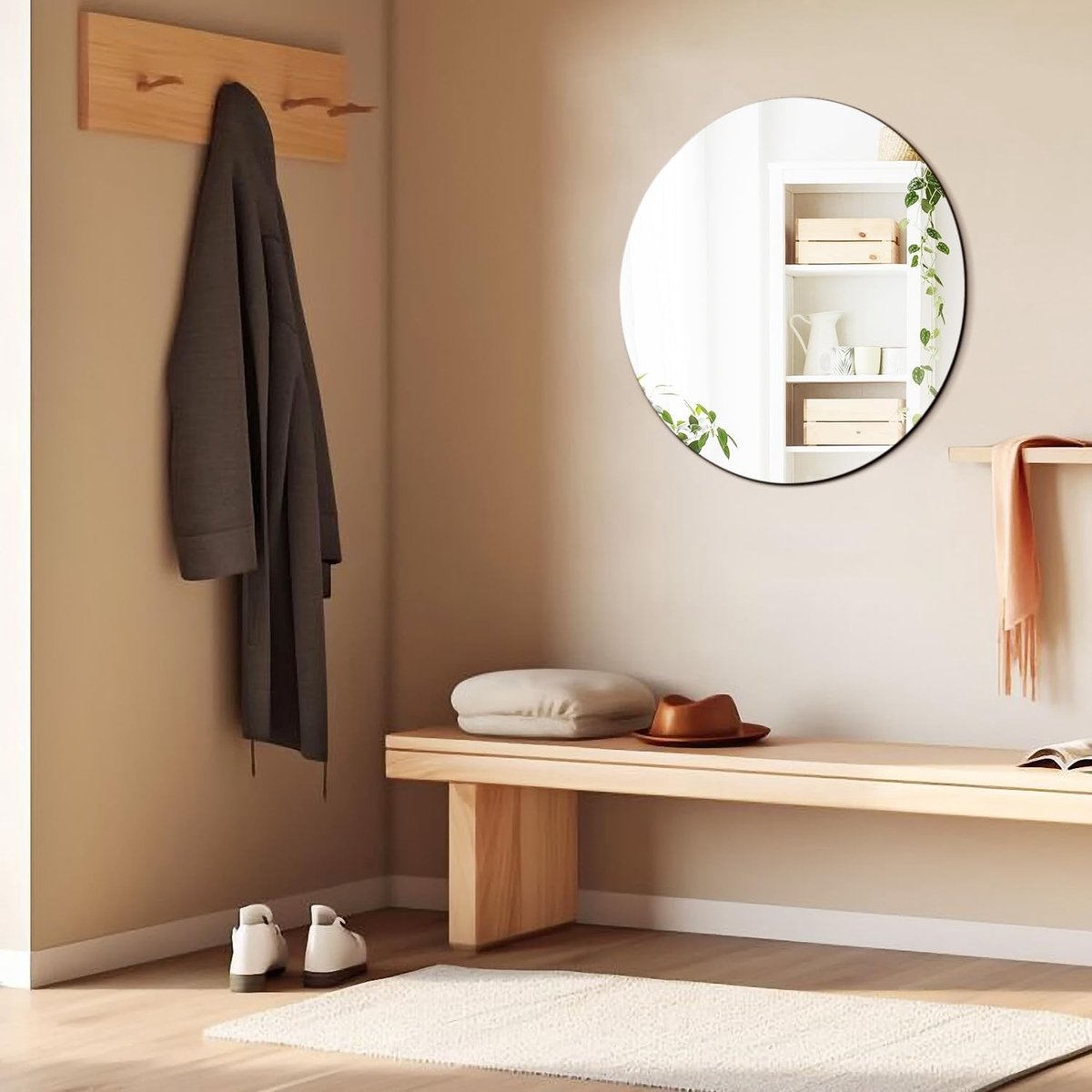 Ronde Spiegel 50cm - Frameloze HD Wandspiegel voor Badkamer, Hal en Slaapkamer - Decoratieve Wandspiegel zonder Frame