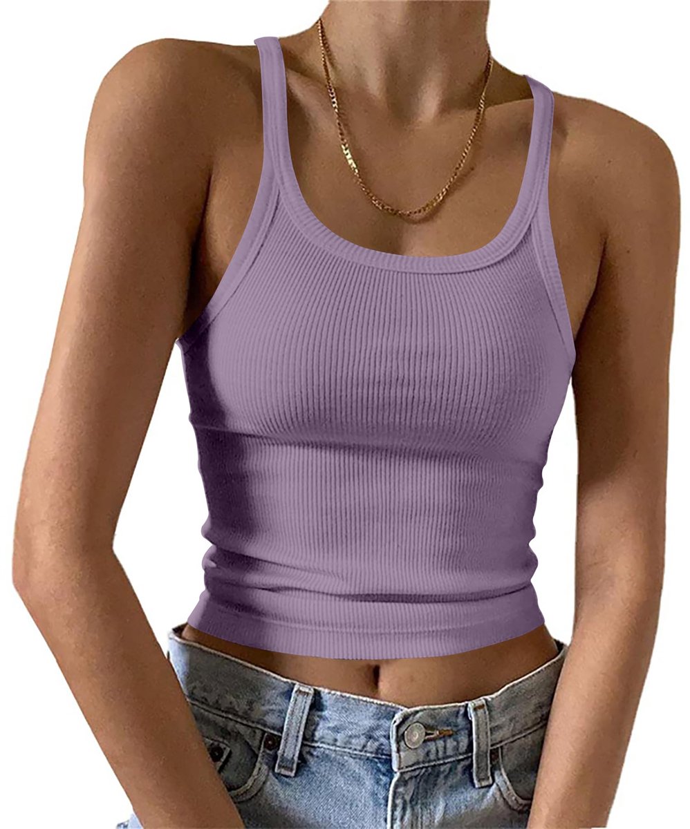 Dames Zomer Tanktop - U-Hals - Lila