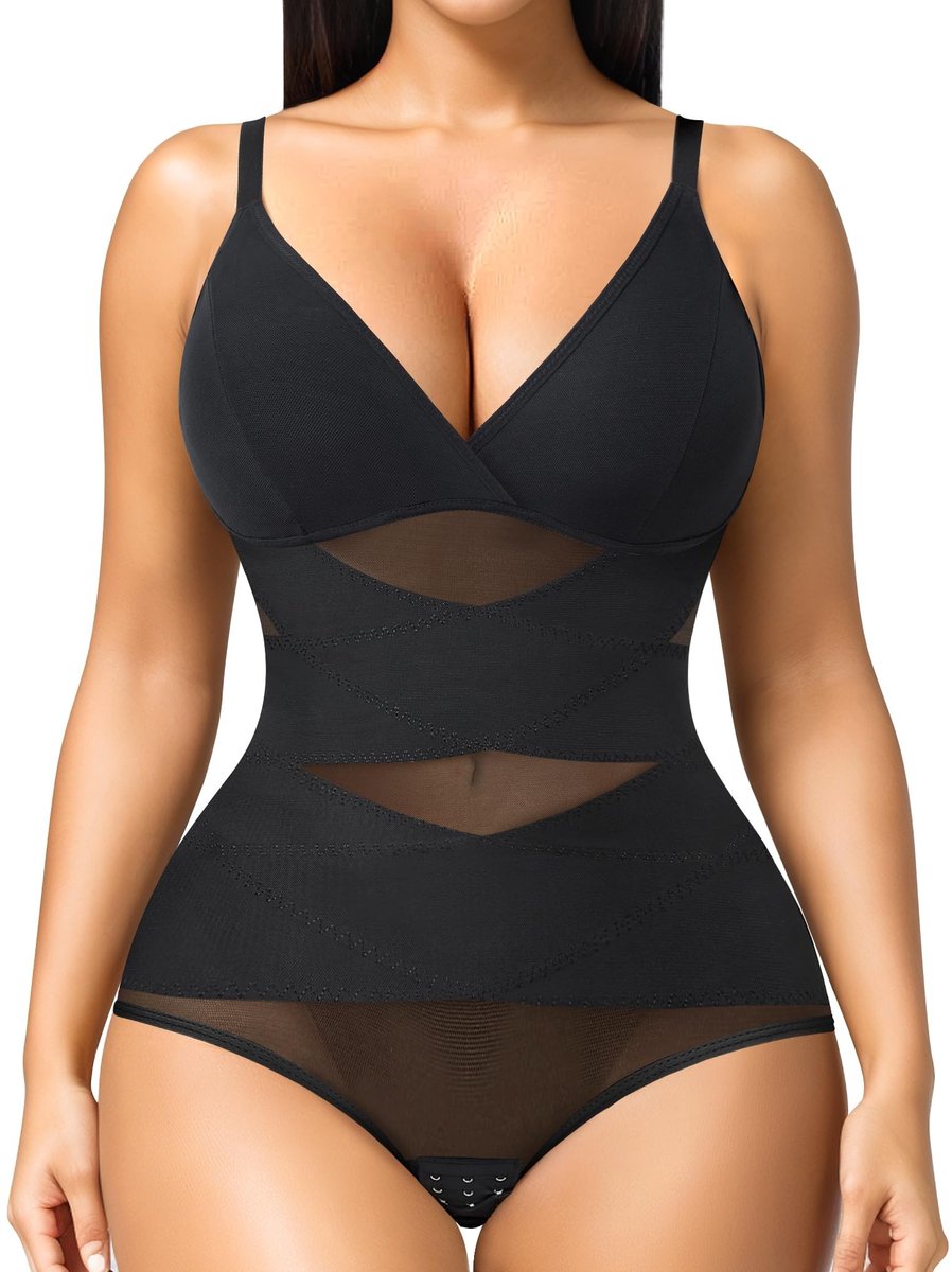 Shaping Bodysuit voor Vrouwen - Verstelbare Schouderbanden - Zwart