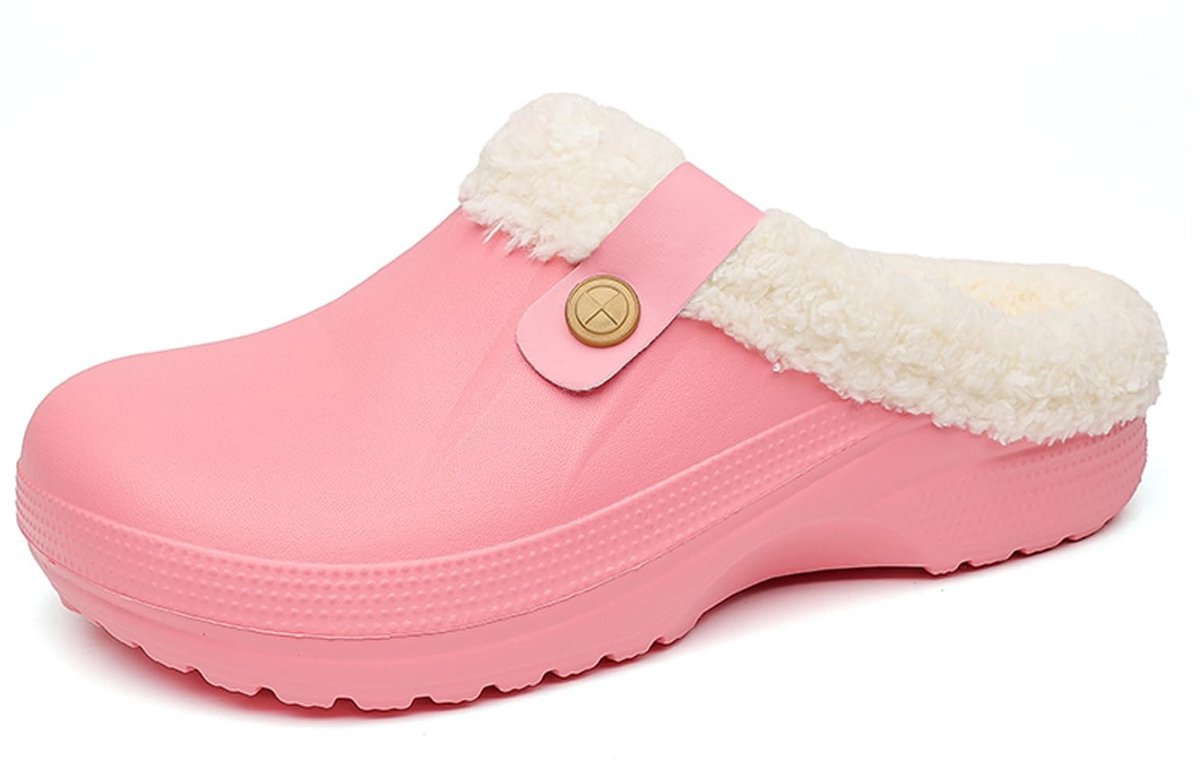 Winter Clogs voor Mannen en Vrouwen - Warm met Bontvoering en Geheugenfoam - Roze