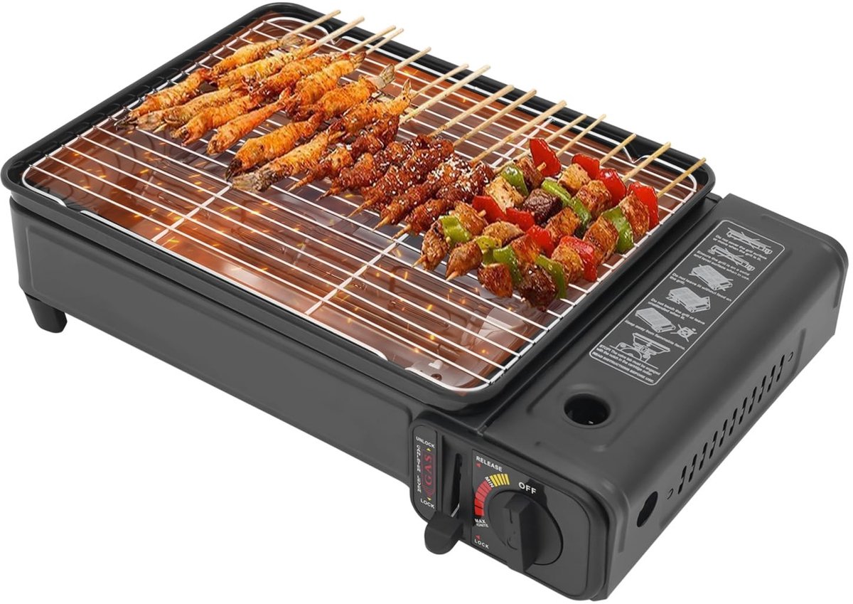 Camping Gasbarbecue - Tafelgrill met 2 Grillroosters en Draagtas
