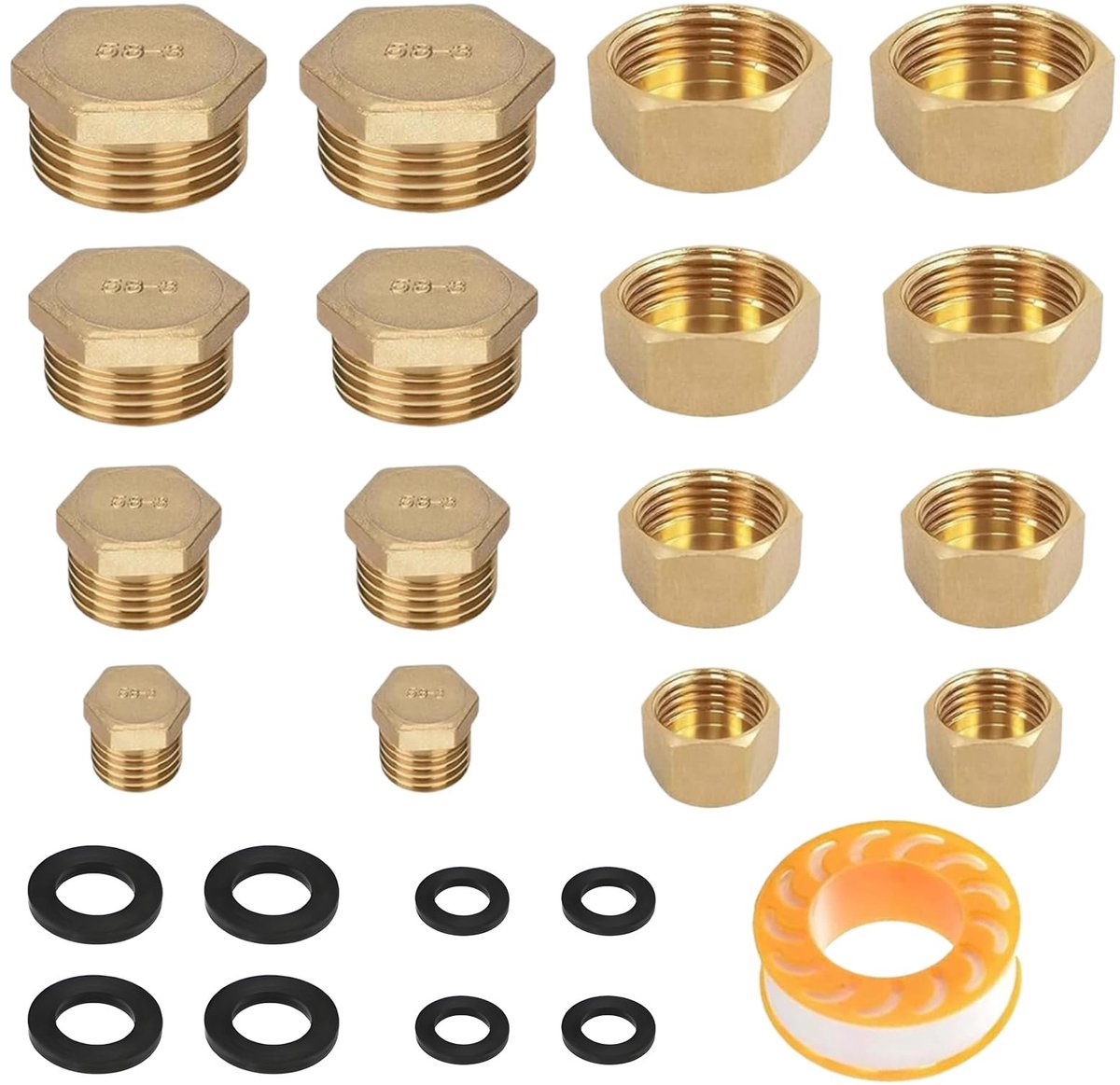 16-delige Radiator Stopper Set - Inclusief afdichtband en rubberen pakkingen