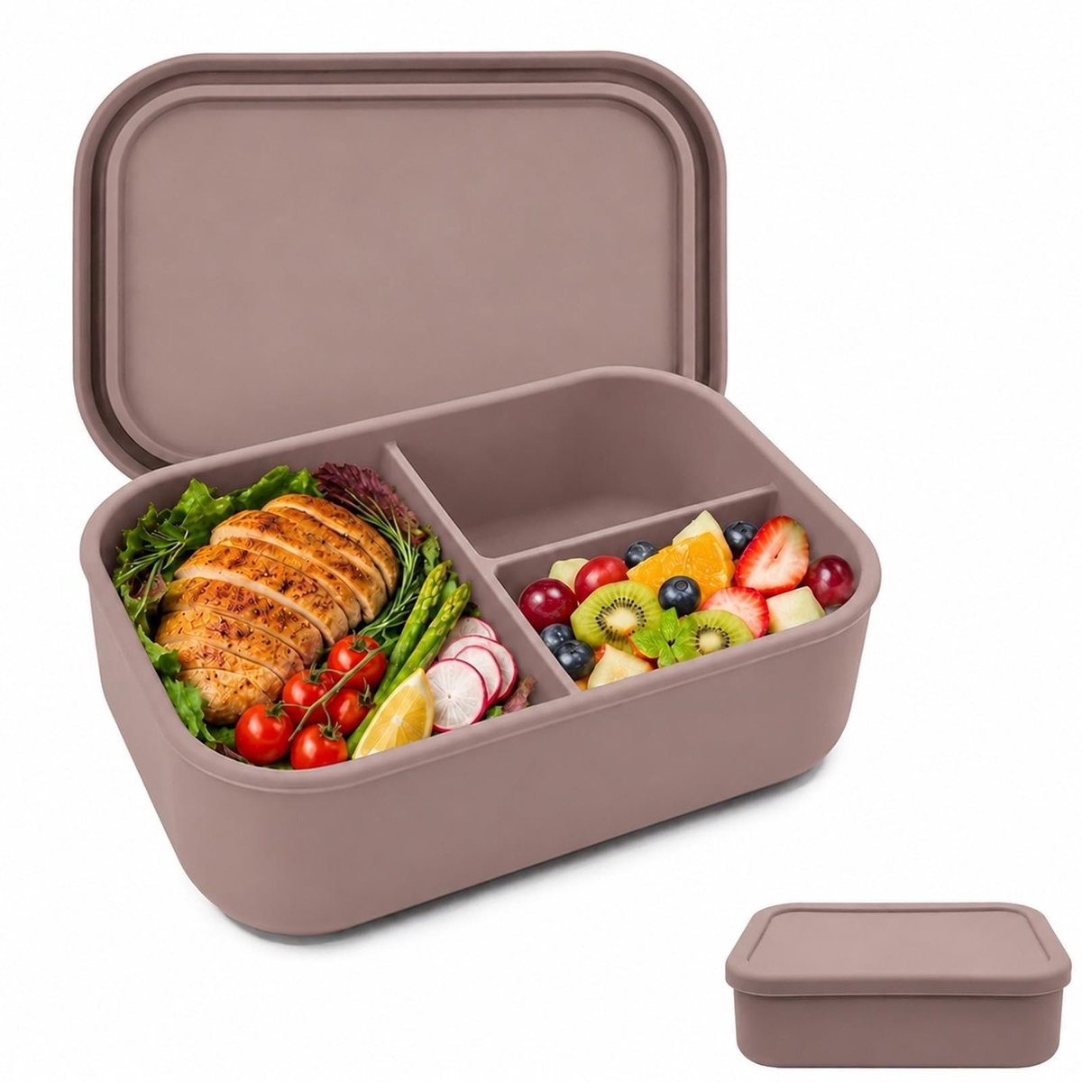 Lunchbox met Compartimenten - Silicone 800 ml - Geschikt voor Magnetron en Vaatwasser