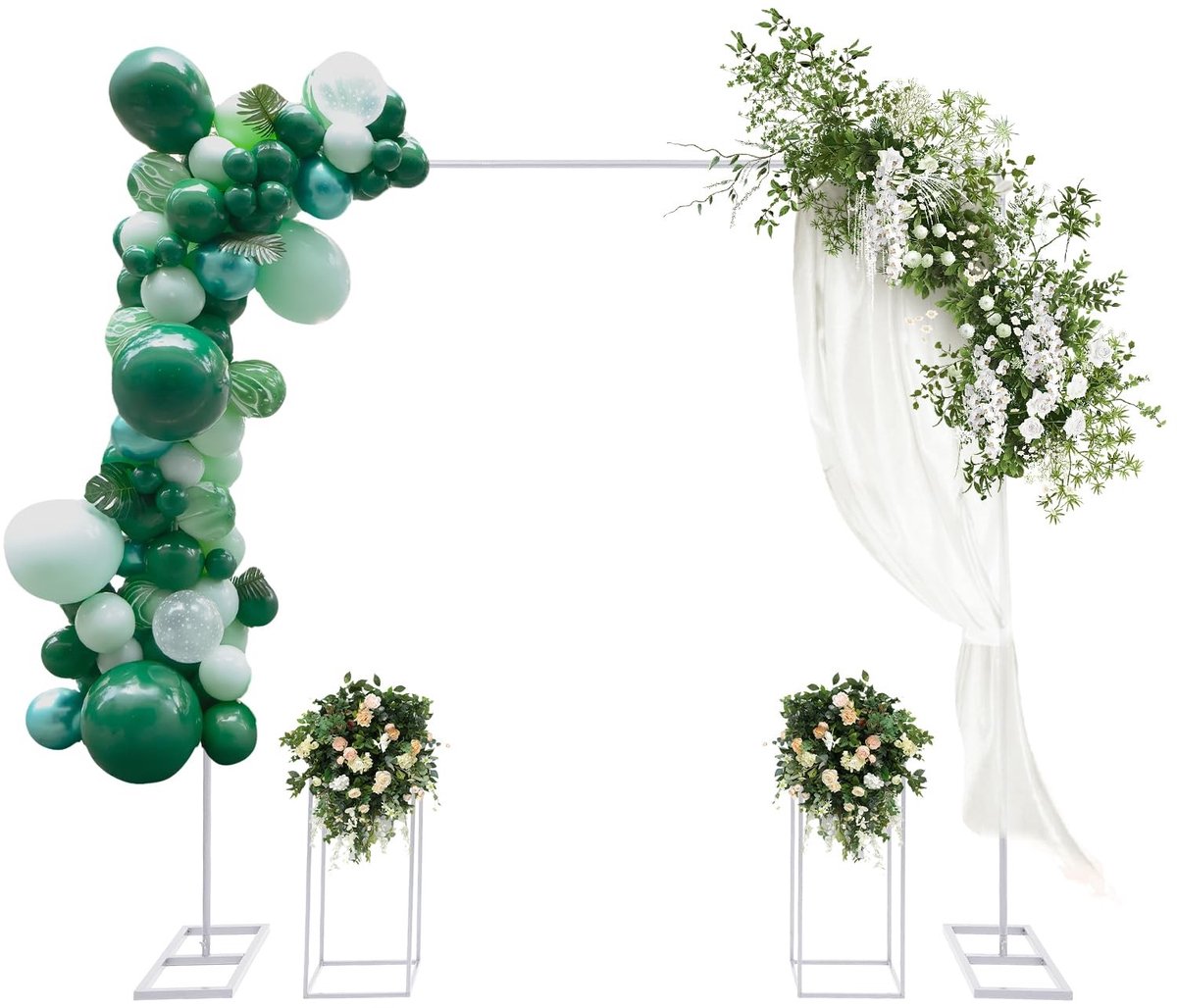Bruiloftsboogstandaard Set - Metalen Frame 2 x 2 m - Wit