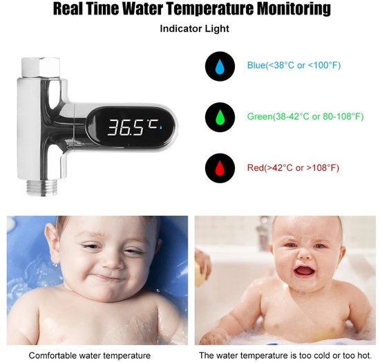 Smartflow™ Zelf aangedreven Badthermometer & Douchetimer (8-85℃) - Waterbesparende Douche Klok - Thermostaatkraan - Thermostaat - Temperatuurmeter - Timer - Douchethermostaat - Zandloper van Smart+ — afbeelding 2