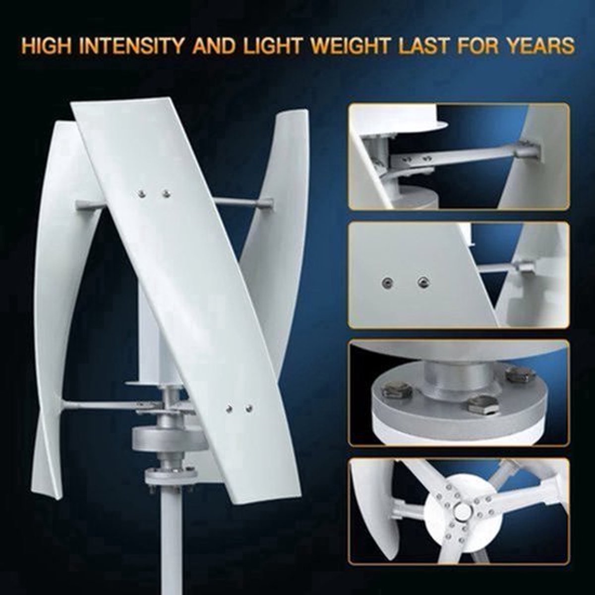 Verticale Windturbine – Horizontale Windmolen – Mini Windgenerator – Windkracht Turbine – 2000W Vermogen – 48V - MPPT Hybride Controle