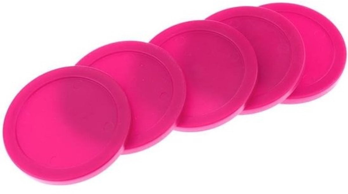 Airhockey Pucks - Vervangende Pucks - Recreatief Spel - Stevig PP Materiaal - 62 mm - Roze