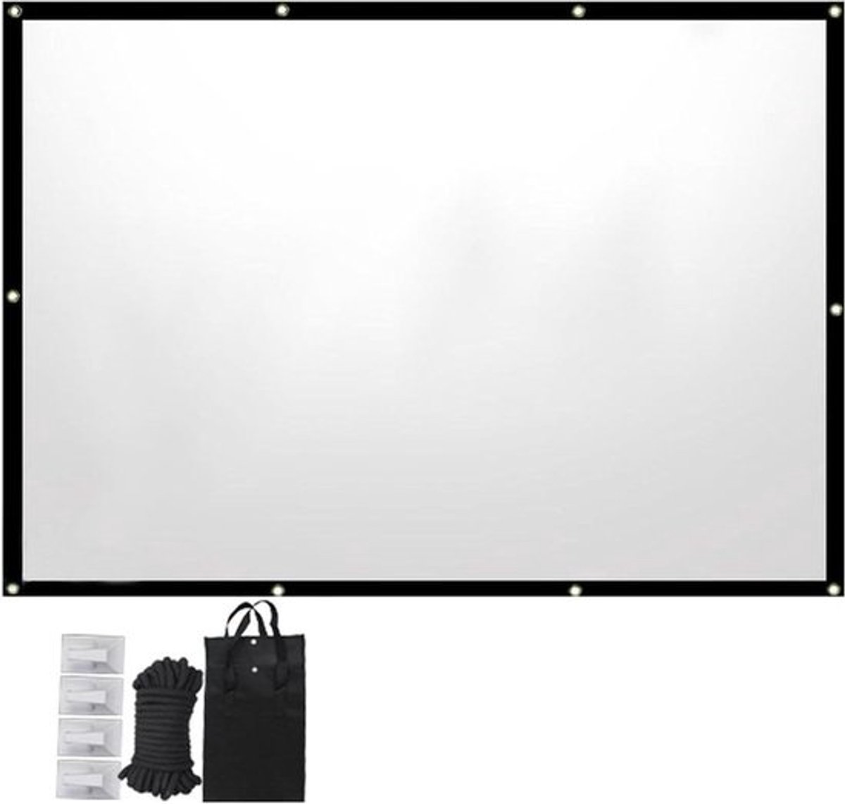 Golf Simulator Scherm - Projectiescherm Golf Training - Indoor Golf Oefenen - Duurzaam Canvas Materiaal - 170cm x 128cm - Wit