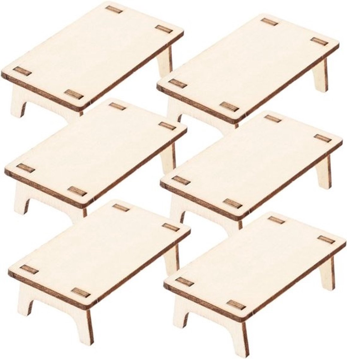 Mini Houten Eettafel - Miniatuur Meubels Speelgoed - Miniatuur Decoratie - Houten Materiaal - 6x3.5x2CM - Houtkleur