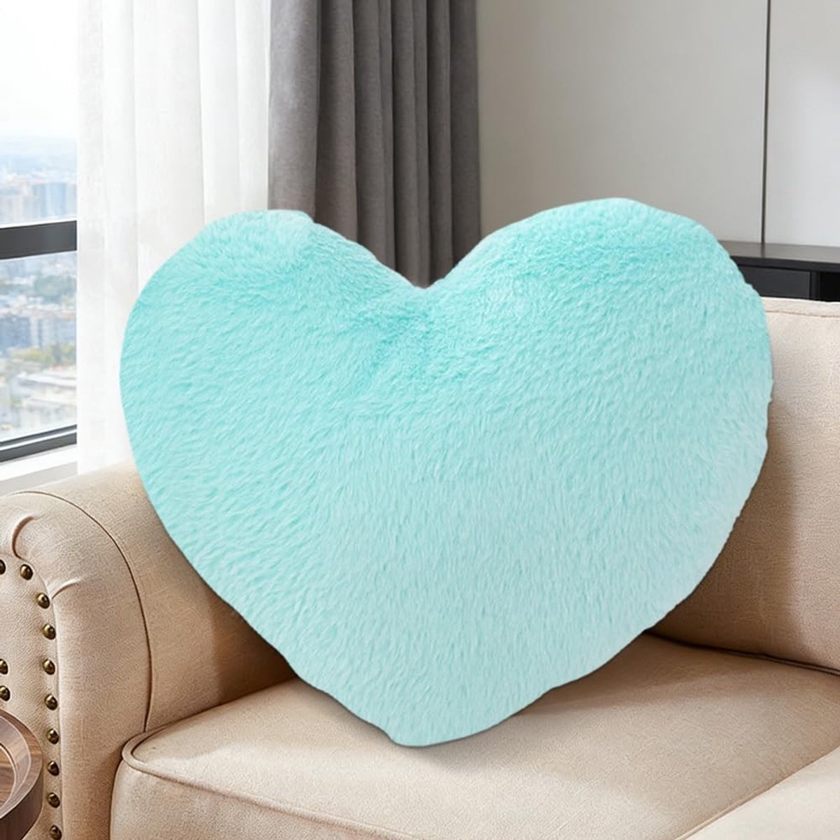 Zacht Hart Kussen, Decoratief Kussen voor Woonkamer en Slaapkamer, Romantisch Cadeau voor Verjaardag, Pluche Knuffelkussen, 36 x 46 cm