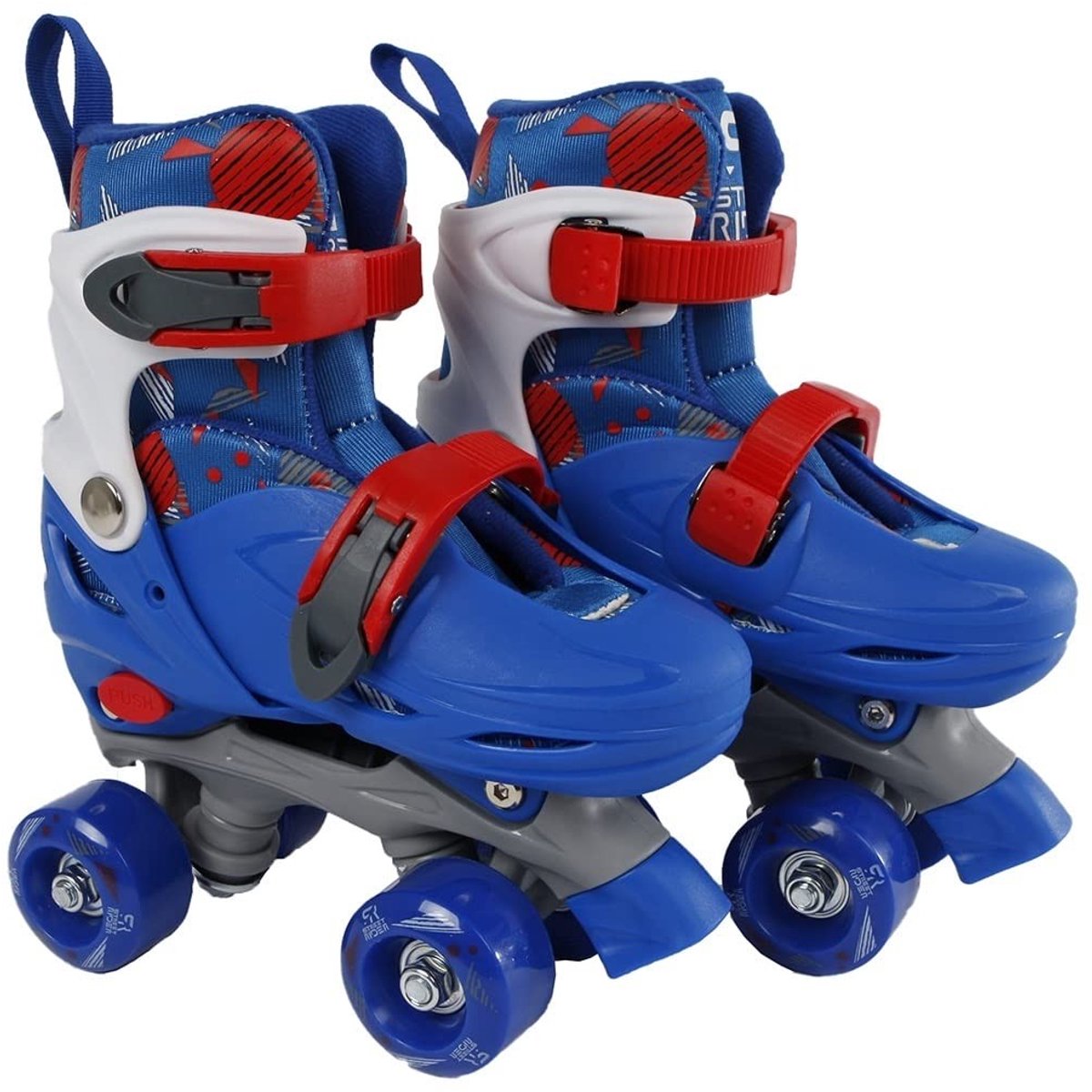 Rolschaatsen voor kinderen - Blauw/rood, verstelbaar maat 31-34