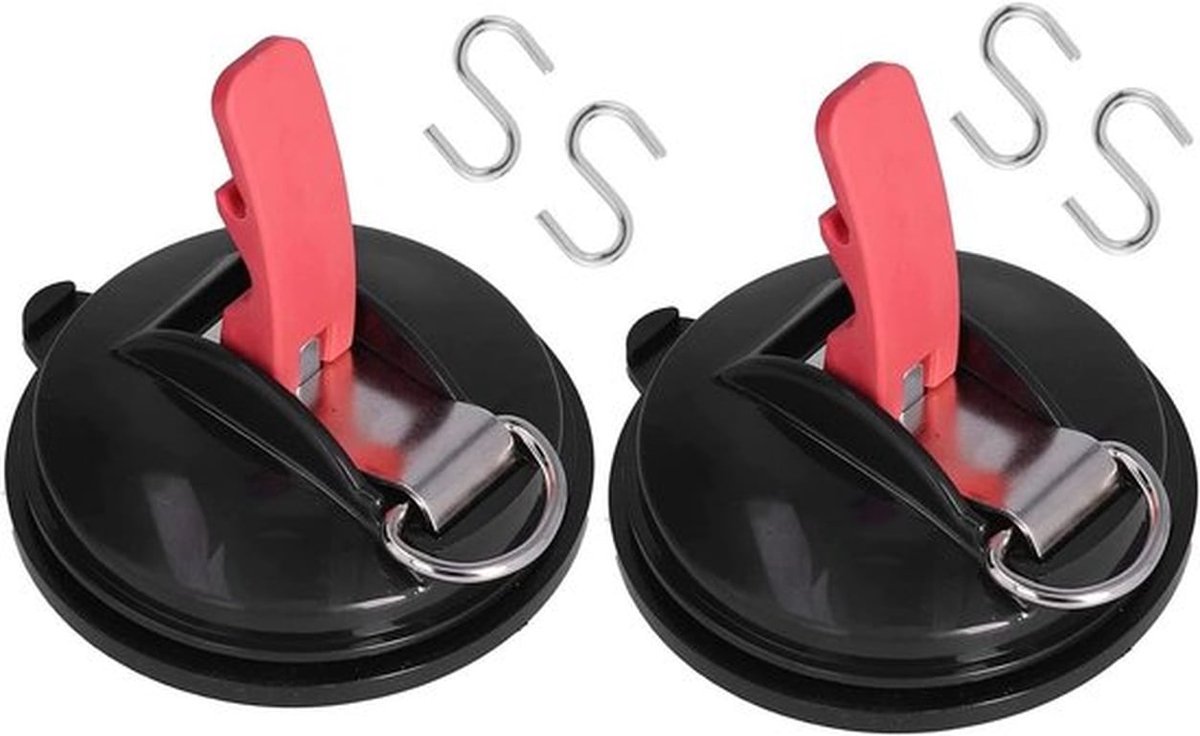 Zware Zuignap Haken 2-Delig - Voor Krans en Decoratie - Zuignap Anker voor Auto, Boot en Raam - Verwijderbaar en Boorvrij - Kerst en Camping Essentials