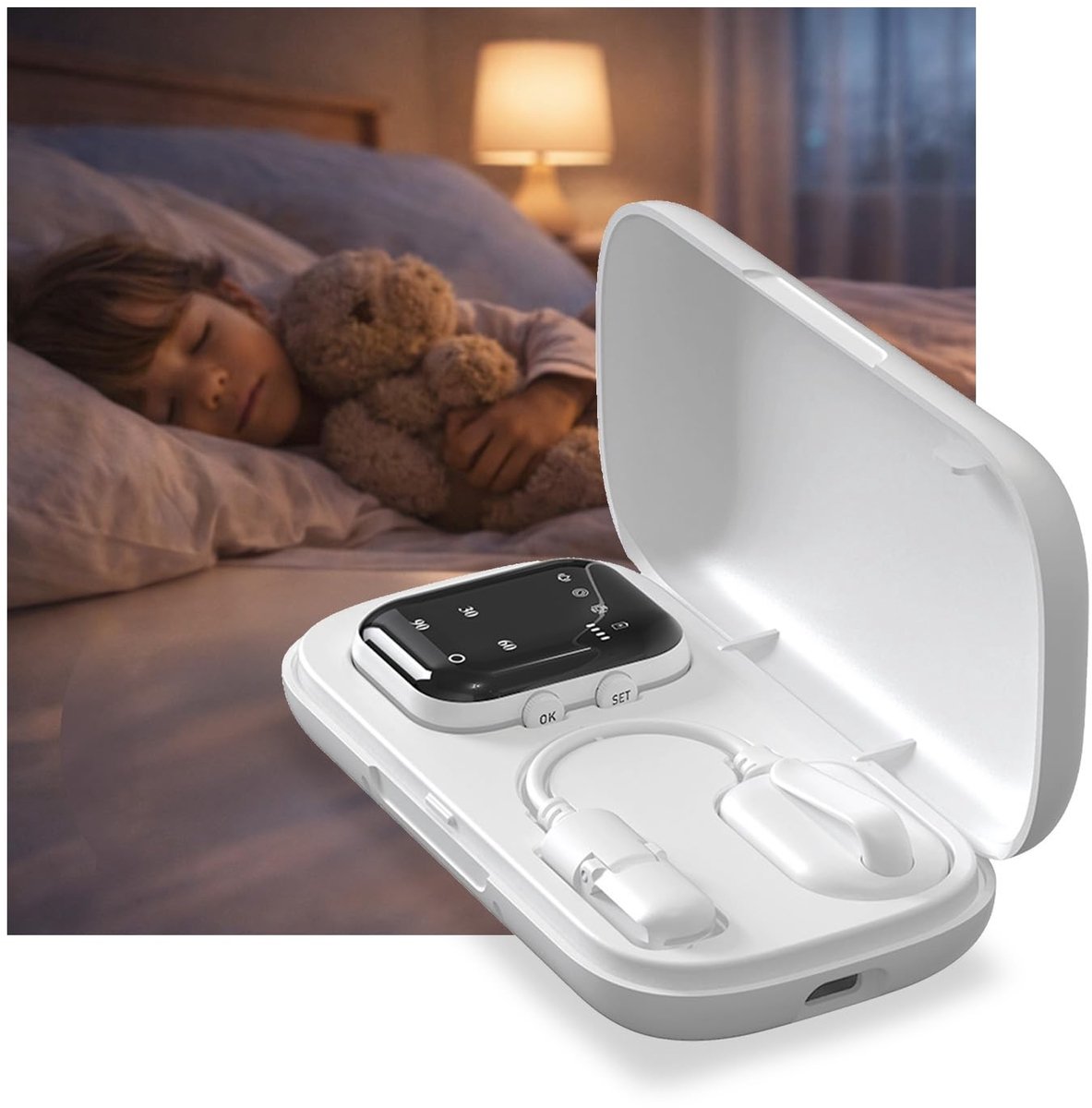 Draadloze Bednat Alarm Klok - Geluid, Trilling & Licht - Tot 10 m