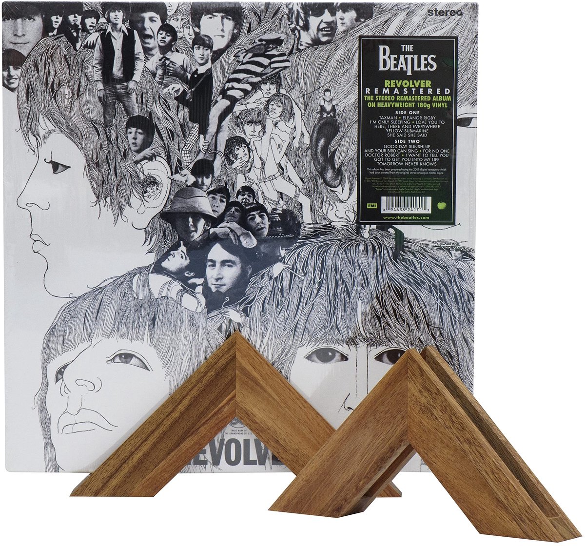 Houten Triangle Vinyl Record Stand - Muurbevestiging voor LP's - Set van 2