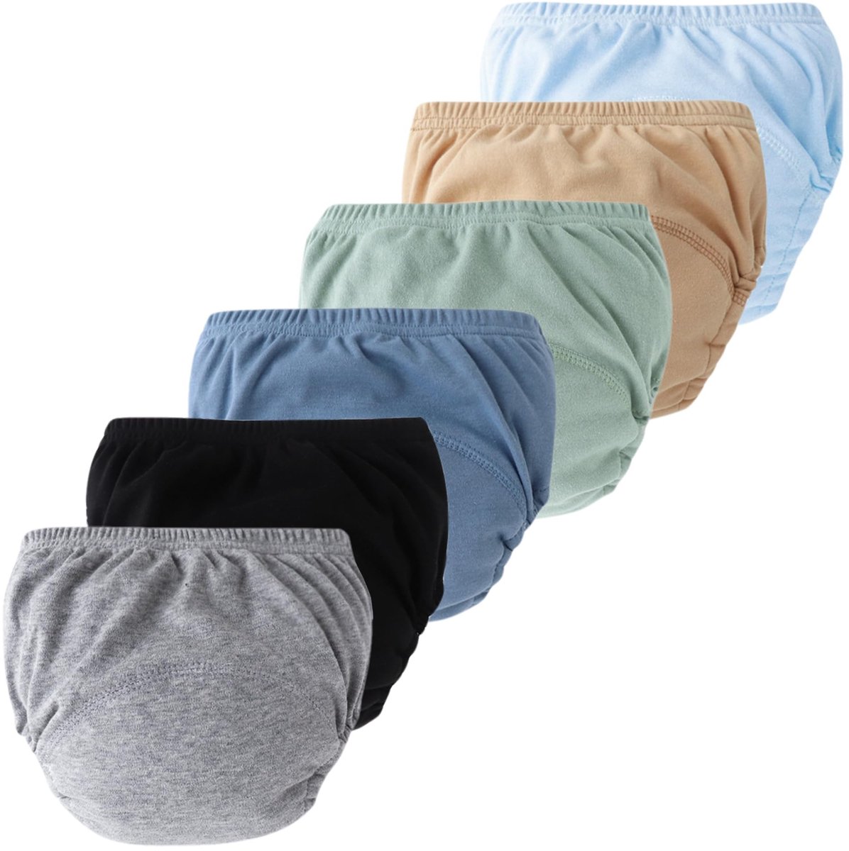 Katoenen onderbroek baby - Comfortabel luierbroek voor 6 maanden - 3 jaar - Grijs/zwart/marineblauw/groen