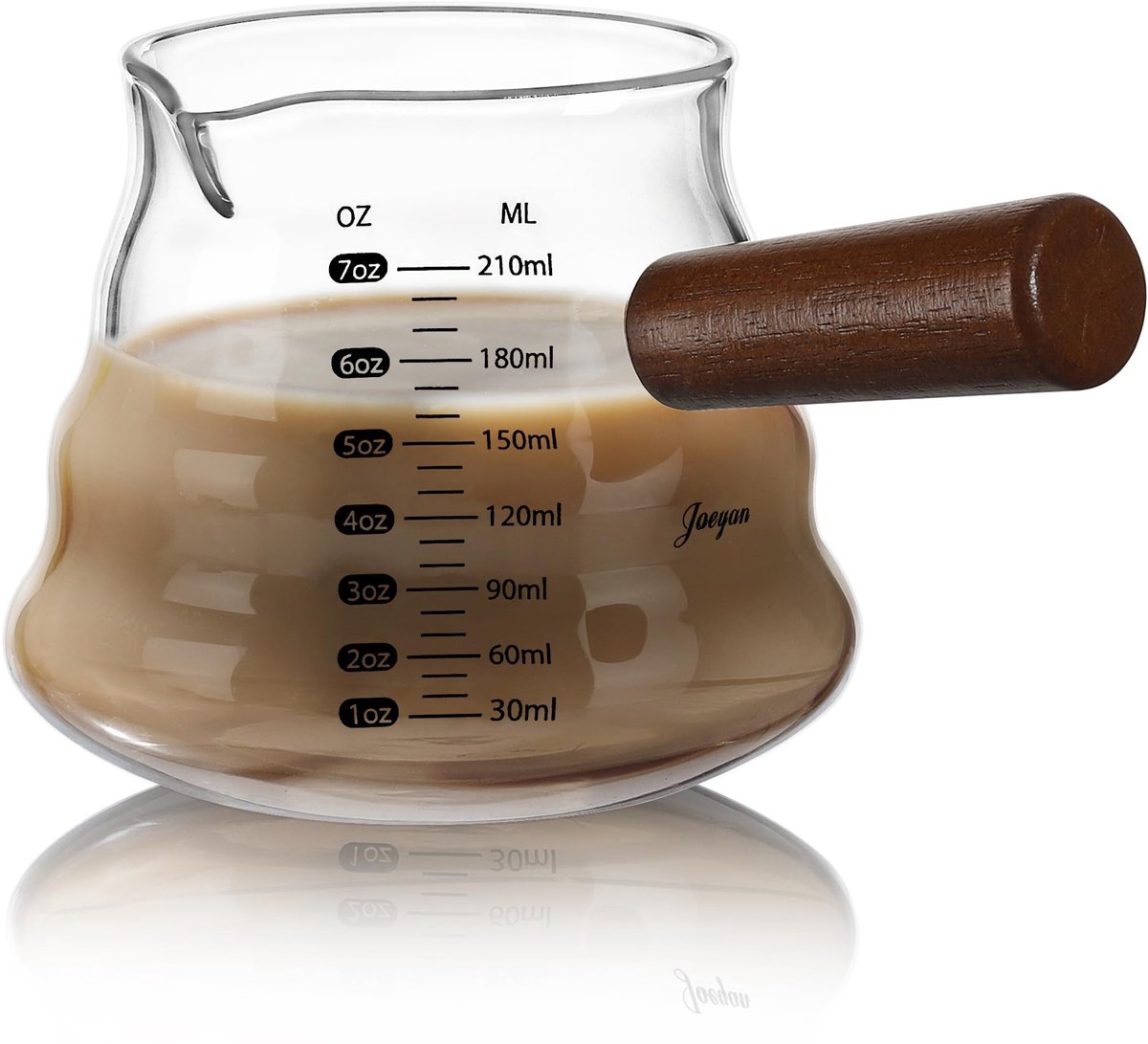 Glazen Maatbeker 210ml - Borosilicaatglas met V-vormige Tuit