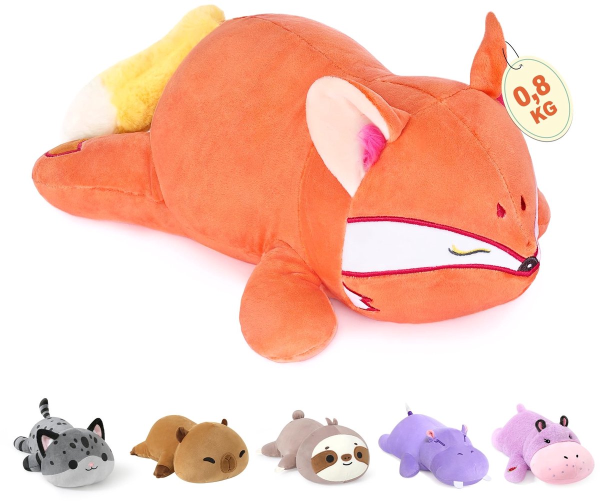 Plush Dier Fox Knuffel - 35 cm - Fuchsia