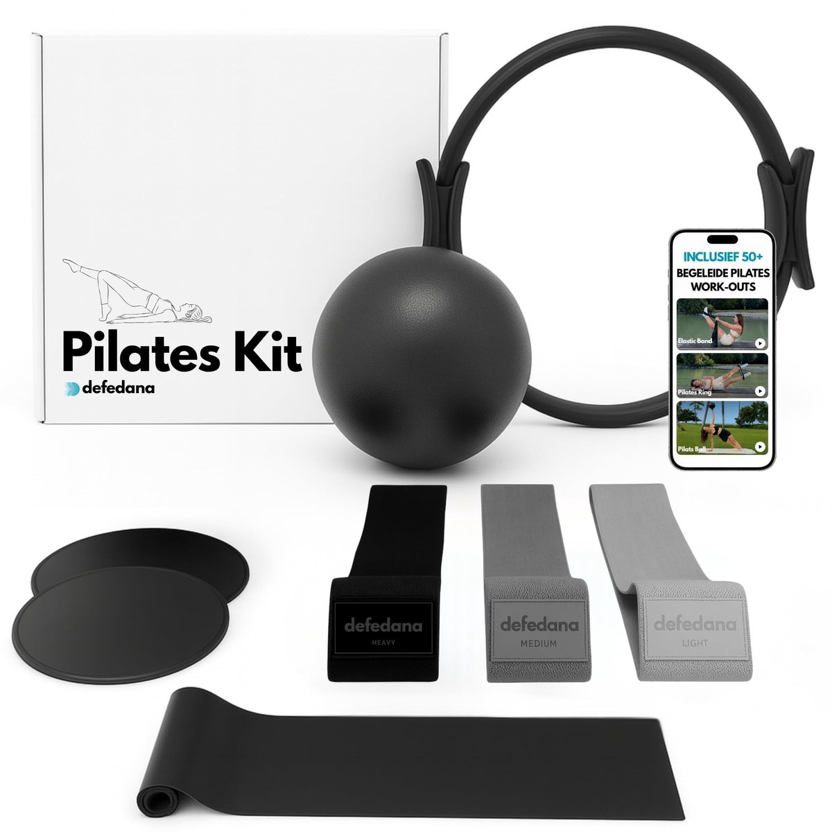 Home Pilates Set - Elastische spierbanden en accessoires