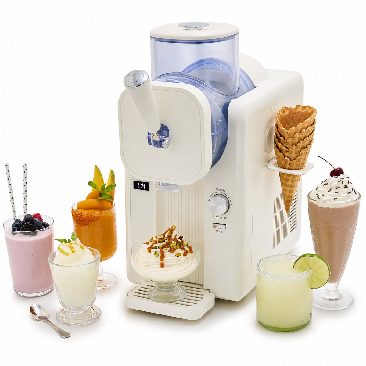 IJsmachine met Compressor 1,8L – 15-in-1 – IJs en Slush in 15 Min – Zelfreinigend – 6 Programma’s
