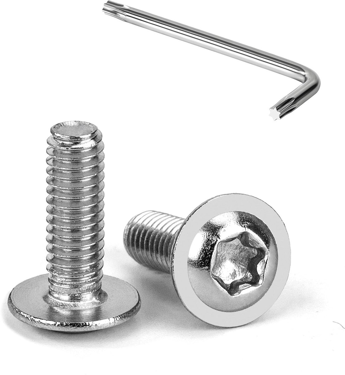 20 Stuks M4 x 12mm Lenskop Schroeven met Flens - Trox Lenskop, RVS A2 V2A, Volledige Draad en T20 Inbussleutel