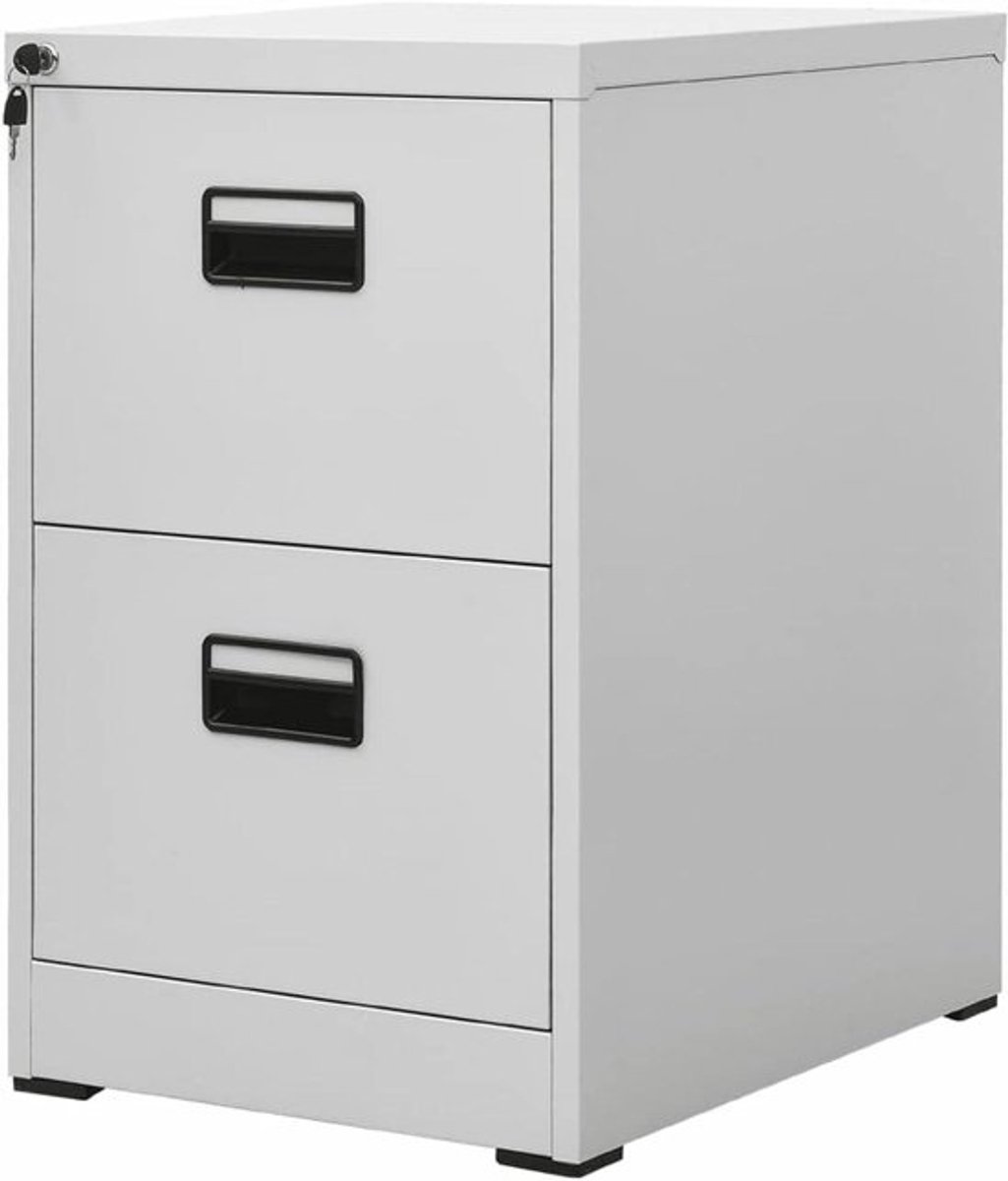 Archiefkast met laden - Kantoorkast Dossierkast - Bestanden Opbergen - Afsluitbaar met slot - 46x62x725 cm - Lichtgrijs