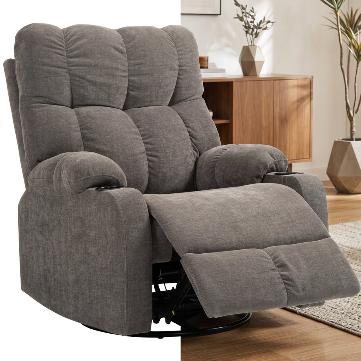 Massagestoel - Relaxfauteuil - Zetel - 1 persoons - Met armleuning - Zeer comfortabel - Elektrisch - Lichtbruin
