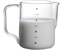 Melkopschuimer Glas - Koffie Kruik - Latte Art Maken - Met Schaalverdeling - 350ml - Transparant
