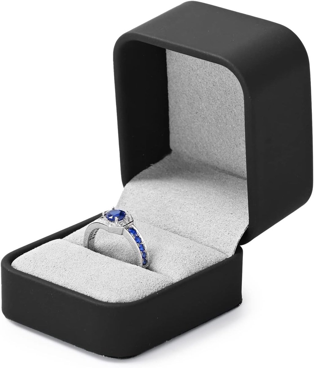 Elegante Zwarte Ringdoos van PU Leer voor Trouwringen, Verlovingen en Cadeaus op Valentijnsdag