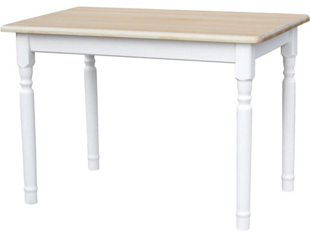 Eettafel Grenenhout - Keukentafel Landhuisstijl - Samen Eten - Handgemaakt Meubelstuk - 70 x 100 cm - Wit