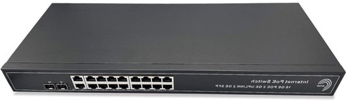 PoE Glasvezel Switch - Netwerk Switch Ethernet Switch - Netwerk Uitbreiding - Plug & Play Beheer - 16 PoE Poorten
