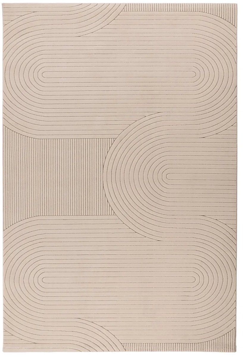 Dutch XXL Japandi Vloerkleed | Tapijt | Napoli | Stroken | Taupe | 80x150 cm