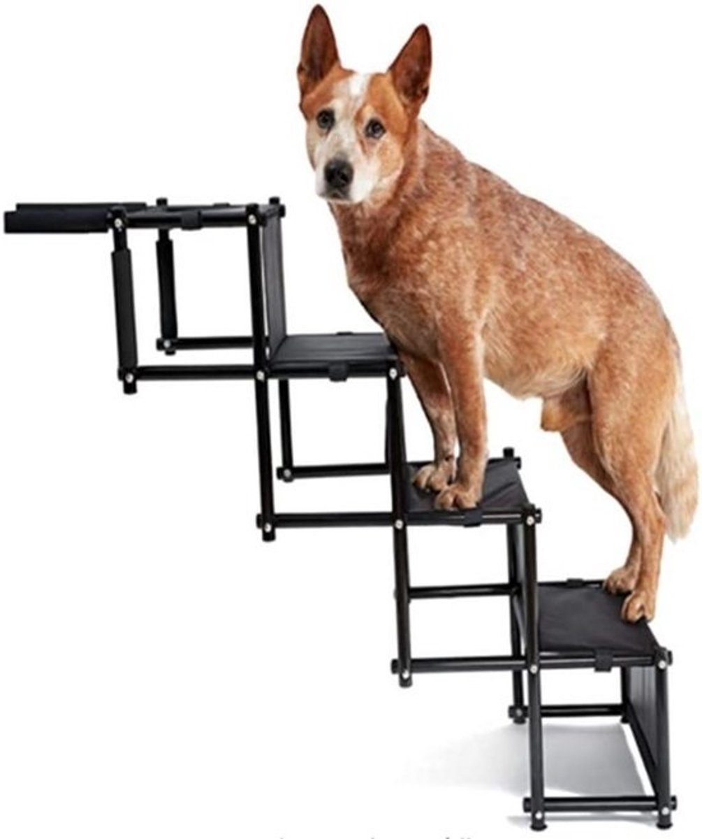 Honden Oprijplaat - Hondenladder Trap - Hulp bij Instappen - In Hoogte Verstelbaar - 45 x 135 x 76 cm
