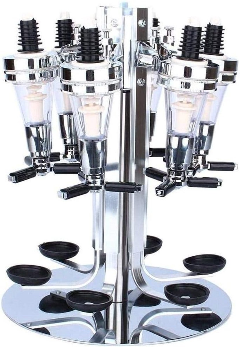 Rotating 6 Bottle Stand voor Dranken, Wandgemonteerde Dispenser voor Sterke Dranken, Ideaal voor Thuisbar en Feestjes