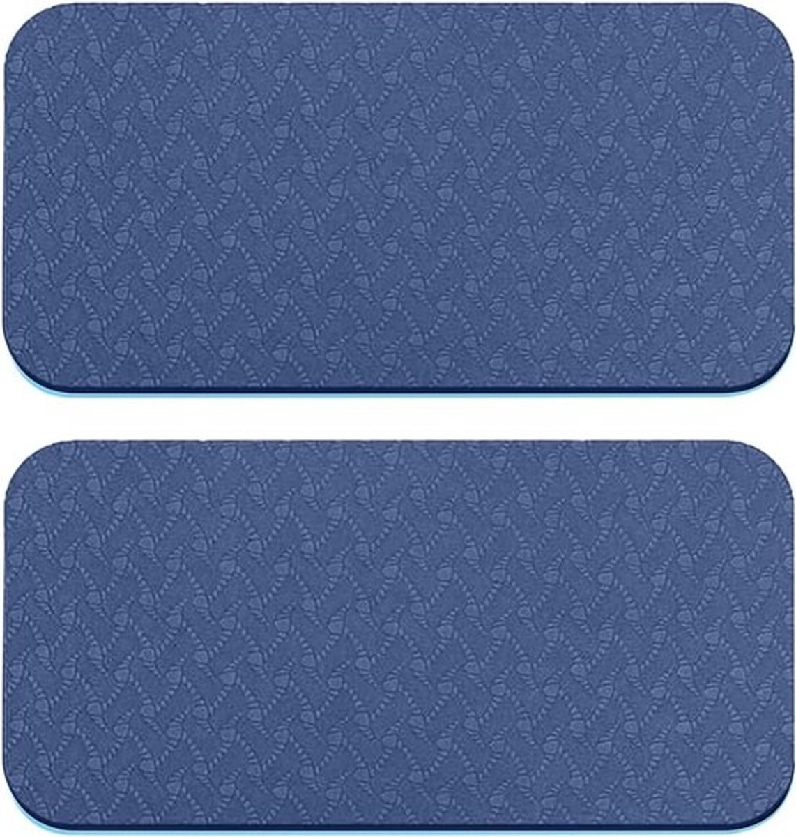 Yogamat Kniekussen - Pilates Oefenmat - Blessurepreventie Training - Hoge Dichtheid TPE - 35 x 18 cm - Blauw