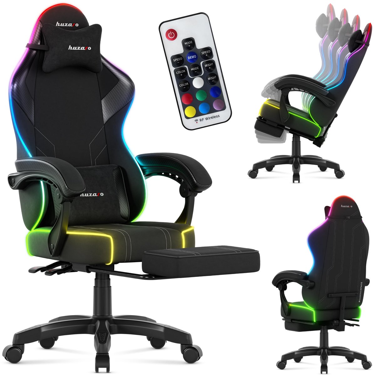 Gaming Chair met RGB Verlichting - Ergonomische Zitting en Voetsteun