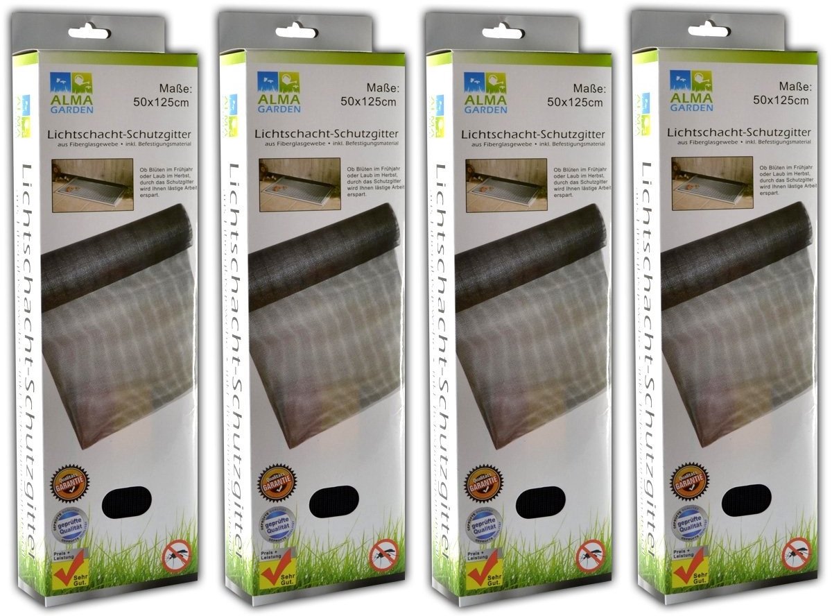 Set van 4 Blad- en Insectbeschermers - Voor Lichtschacht - 50 x 125 cm