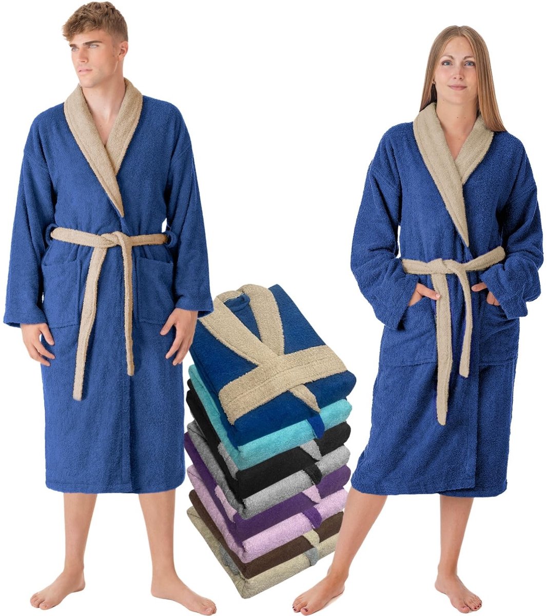 Unisex Badjas - Zacht en Absorberend - Marineblauw