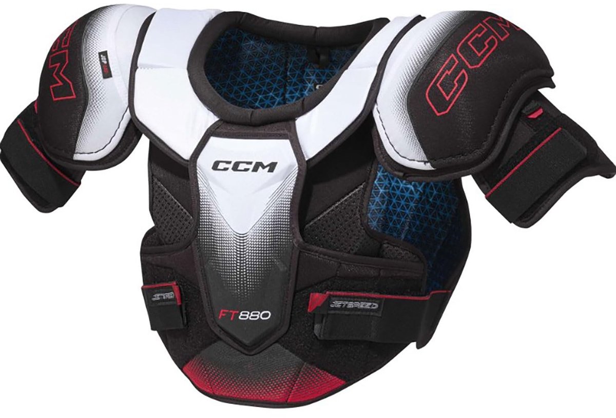 Schouderbescherming voor IJshockey - Wit/Zwart