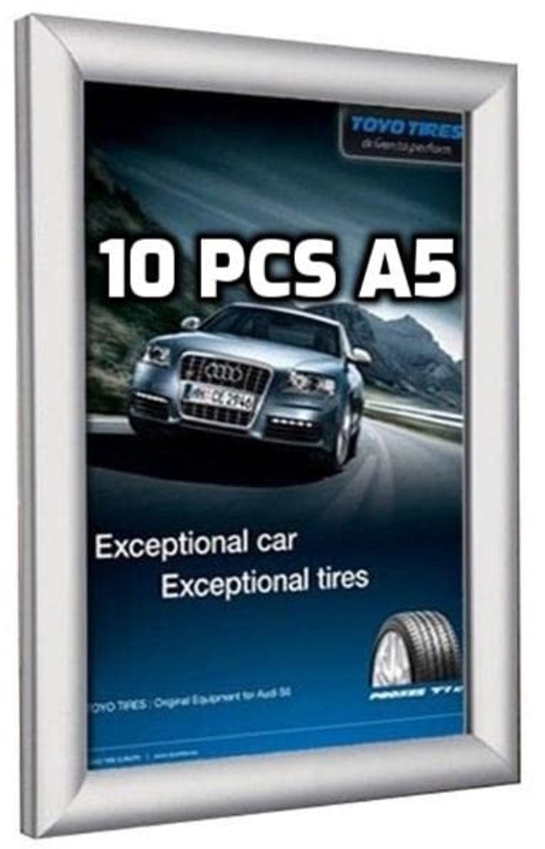 Set van 10 A5 Kliklijsten - Aluminium met Anti-reflectie